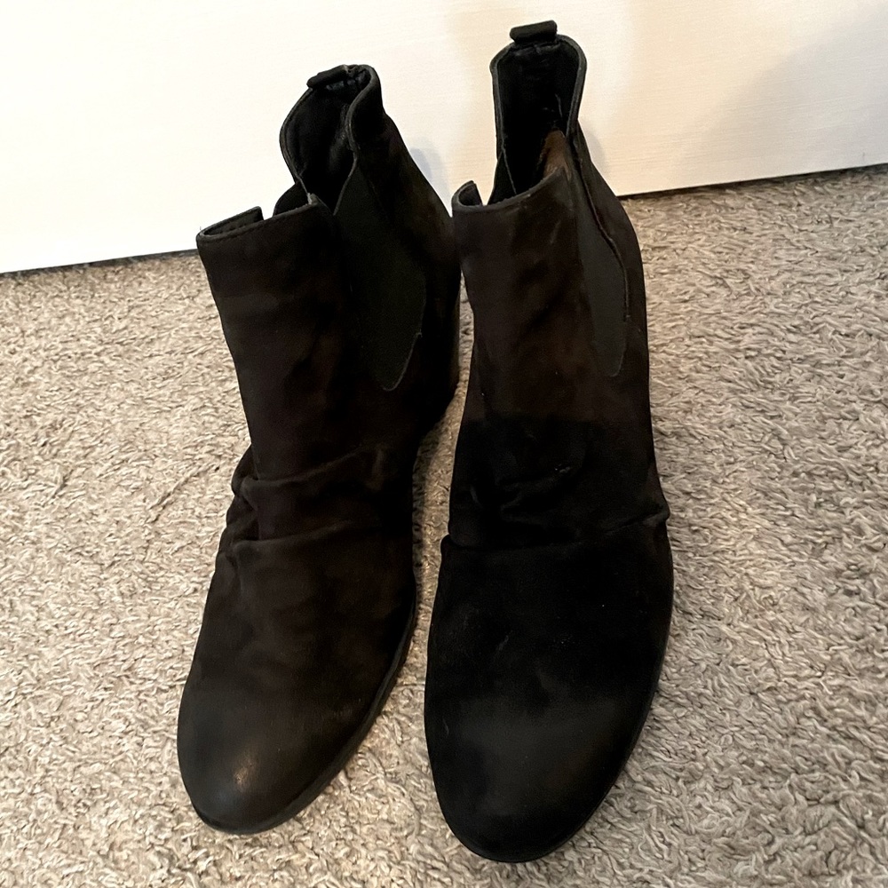 Paul Green Bridget Boot Black  Suede Leather Ankle Bootie US 9.5